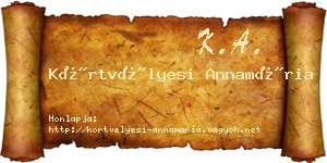 Körtvélyesi Annamária névjegykártya