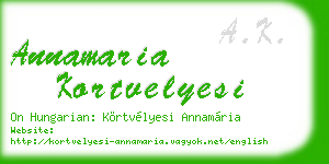 annamaria kortvelyesi business card